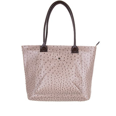 22 Tote- Faux Leather Ostrich 1 pocket Tote