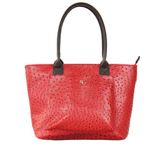 22 Tote- Faux Leather Ostrich 1 pocket Tote