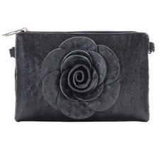 22 Tote Flower Rosette Ostrich Purse