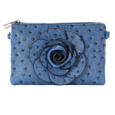 22 Tote Flower Rosette Ostrich Purse