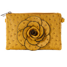 22 Tote Flower Rosette Ostrich Purse