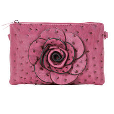 22 Tote Flower Rosette Ostrich Purse
