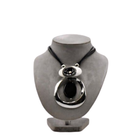 NE-144 Smoky Crystal with silver medallion