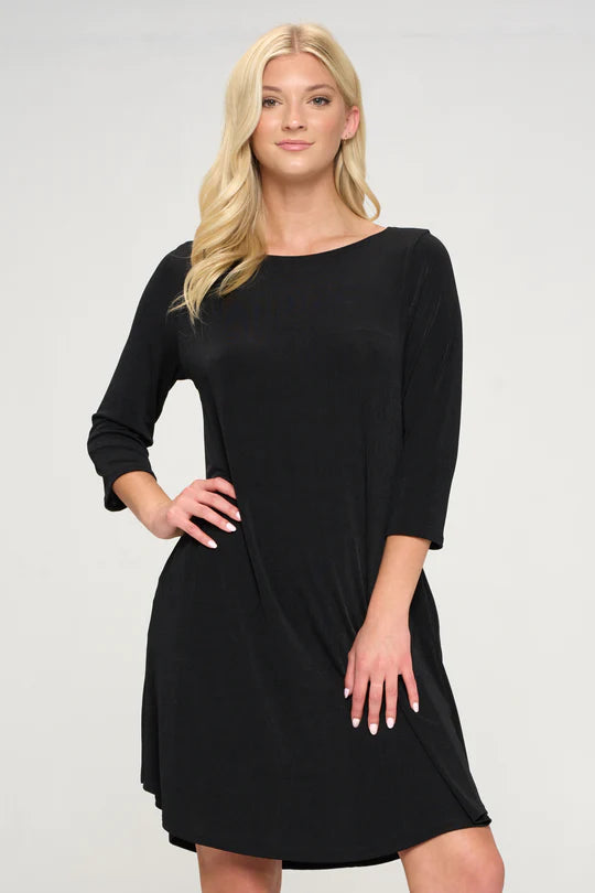 019- Jostar Black Pocket Dress – A'Tu Jewelry and Clothing