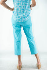 001- LuLu B Turquoise Stretch Ankle Pants