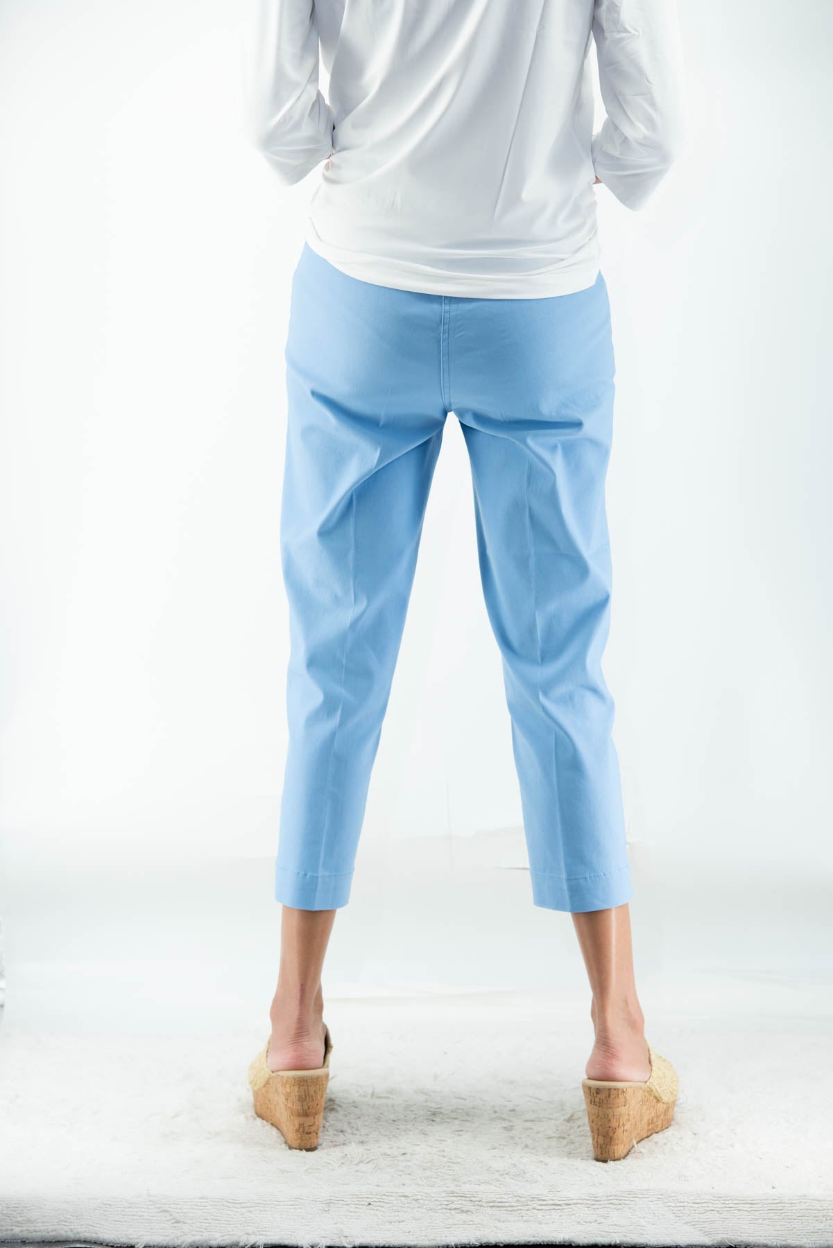001- LuLu B Sky Blue Pocketed Stretch Pants