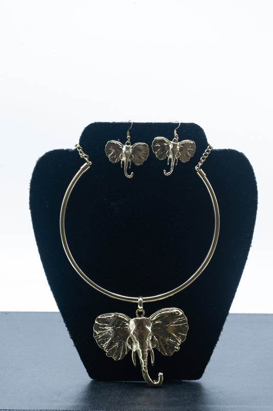 NE-303   Gold Elephant on Collar