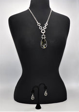 NE-075  Gorgeous Huge Drop Swarovski Teardrop Pendant Set