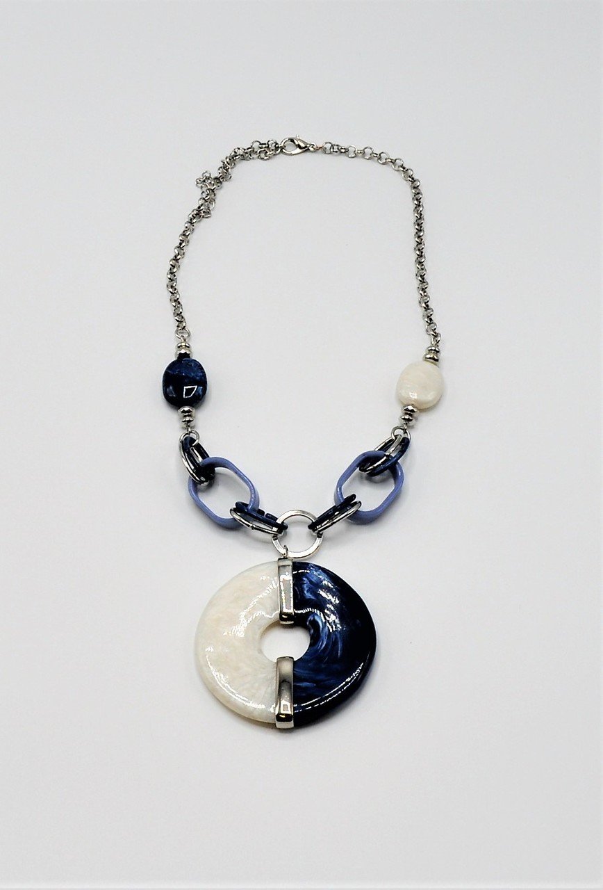 NE 224 - Denim Friendly Blue & White Pendant