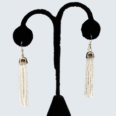 E019- White Tassel Drop