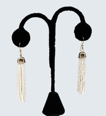 E019- White Tassel Drop