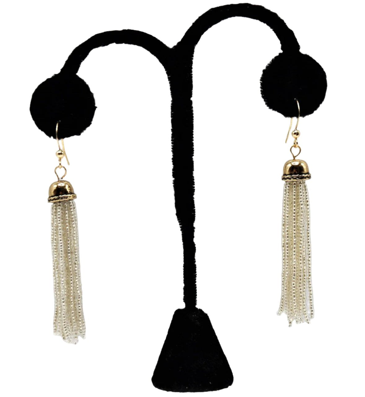 E018- Silver Tassel Drops
