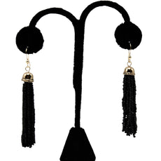 E020- Black Tassel Drop