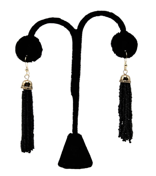 E020- Black Tassel Drop