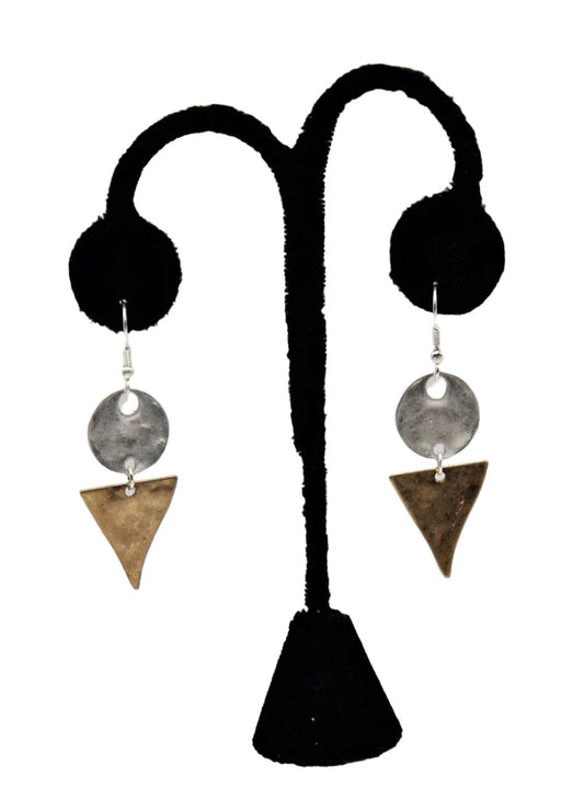 E004- 2 Part Matte Gold and Silver