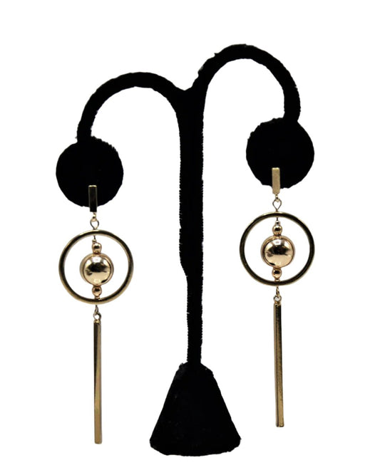 E016- Gold Circle and Drops