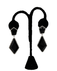 E012- Elegant Black & Rhinestone Drop