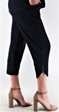 037- Vecceli Navy Zipper Cuff Capri