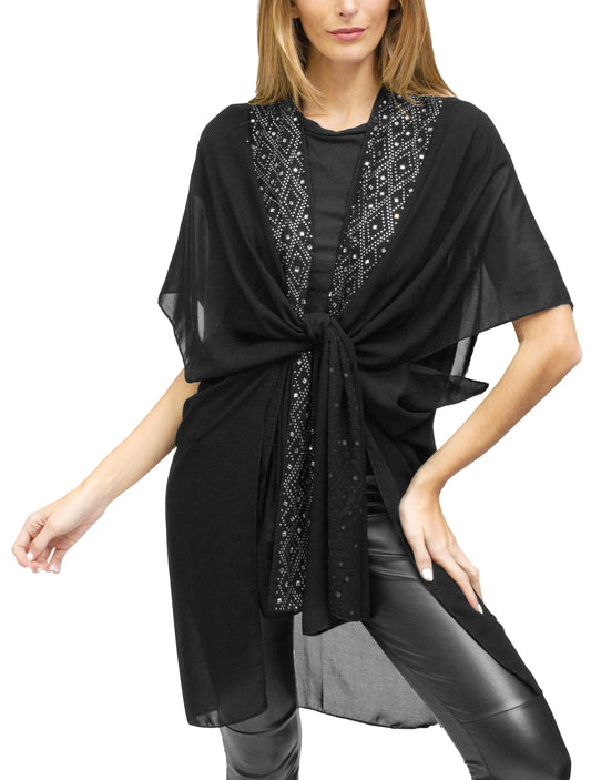 052- Just Jamie Silver Diamond Detail Edge Kimono