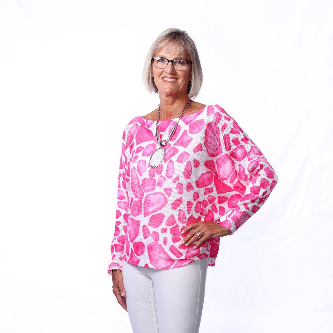 075- Look Mode Giraffe Sweater - Pink