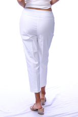 001- LuLu B White Stretch 2 Pocket Capri
