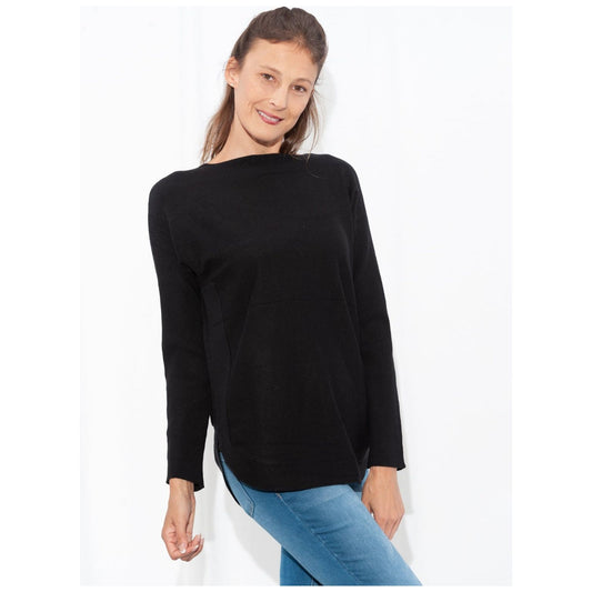 001- LuLu B Black 2 Pocket Sweater