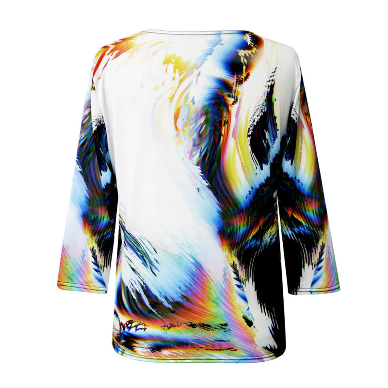 010- Valentina Multi Black and White Abstract Top