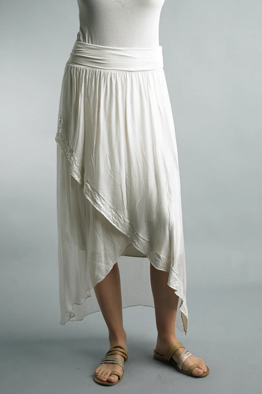 012- Tempo Paris White Silk Skirt