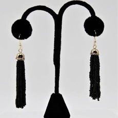 E020- Black Tassel Drop
