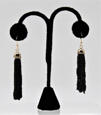 E020- Black Tassel Drop