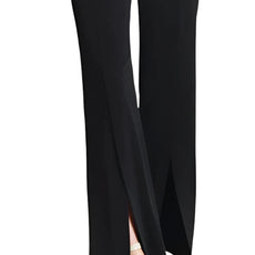 002- Clara Sun Woo Black Front High Slit Pant