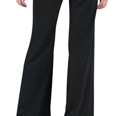 002- Clara Sun Woo Black Front High Slit Pant