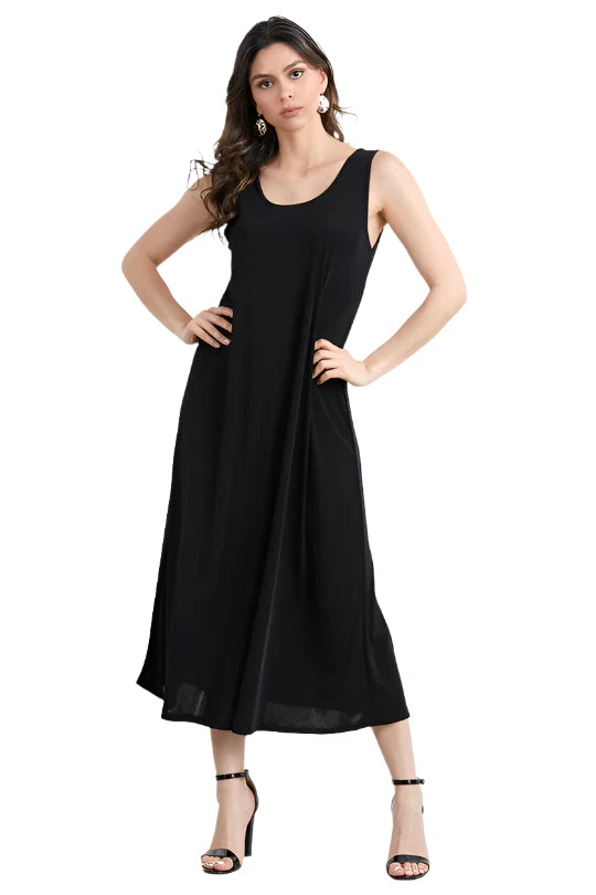 019- JoStar Slinky Sleeveless Long Dress- Black