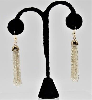 E018- Silver Tassel Drops