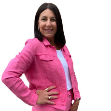 001- LuLu B Hot Pink Linen Fringed Short Jacket