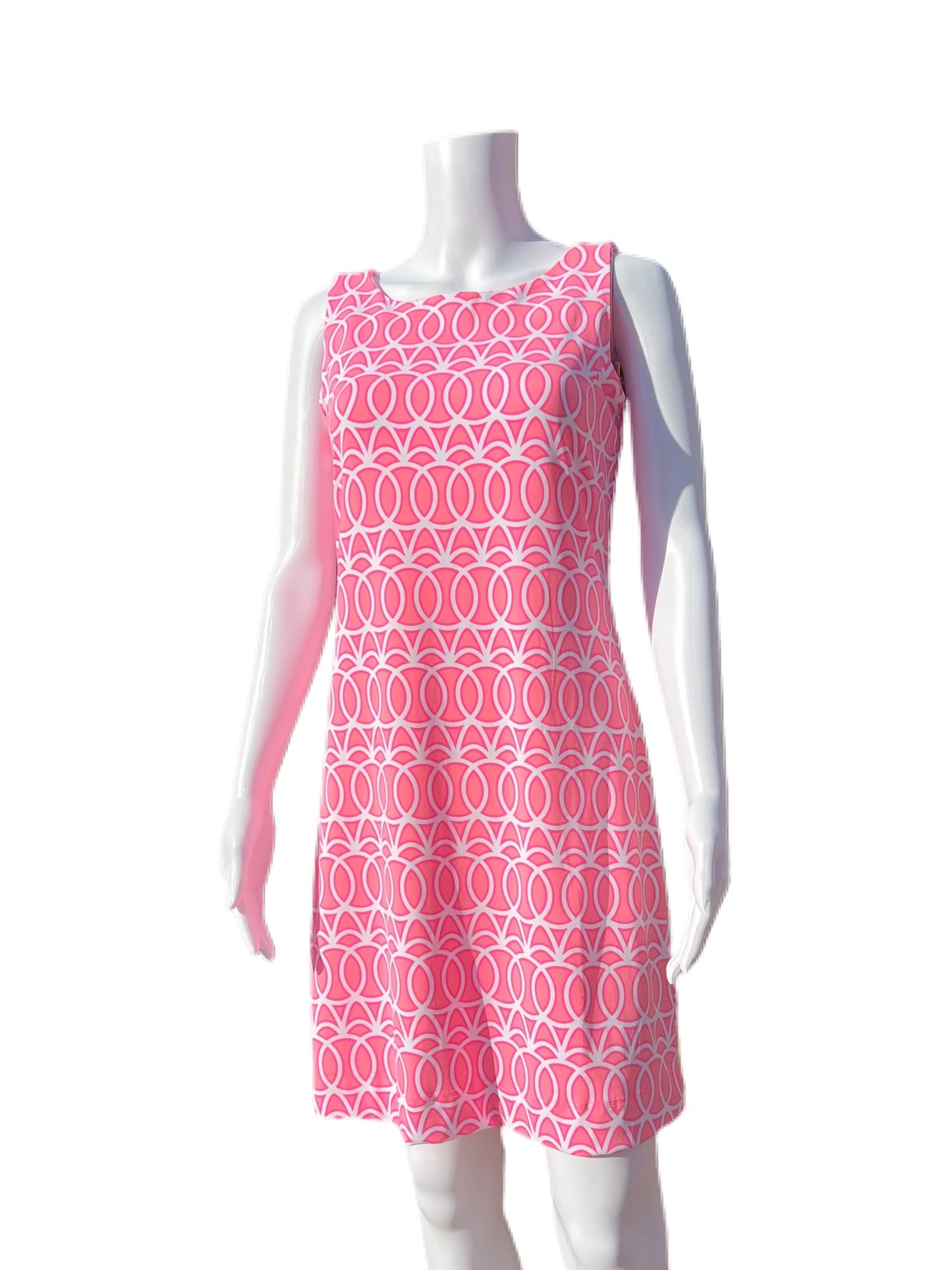 001- LuLu B Pink and White Sleeveless Dress