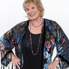 005- Arisa A Black Beaded Burn-Out Kimono
