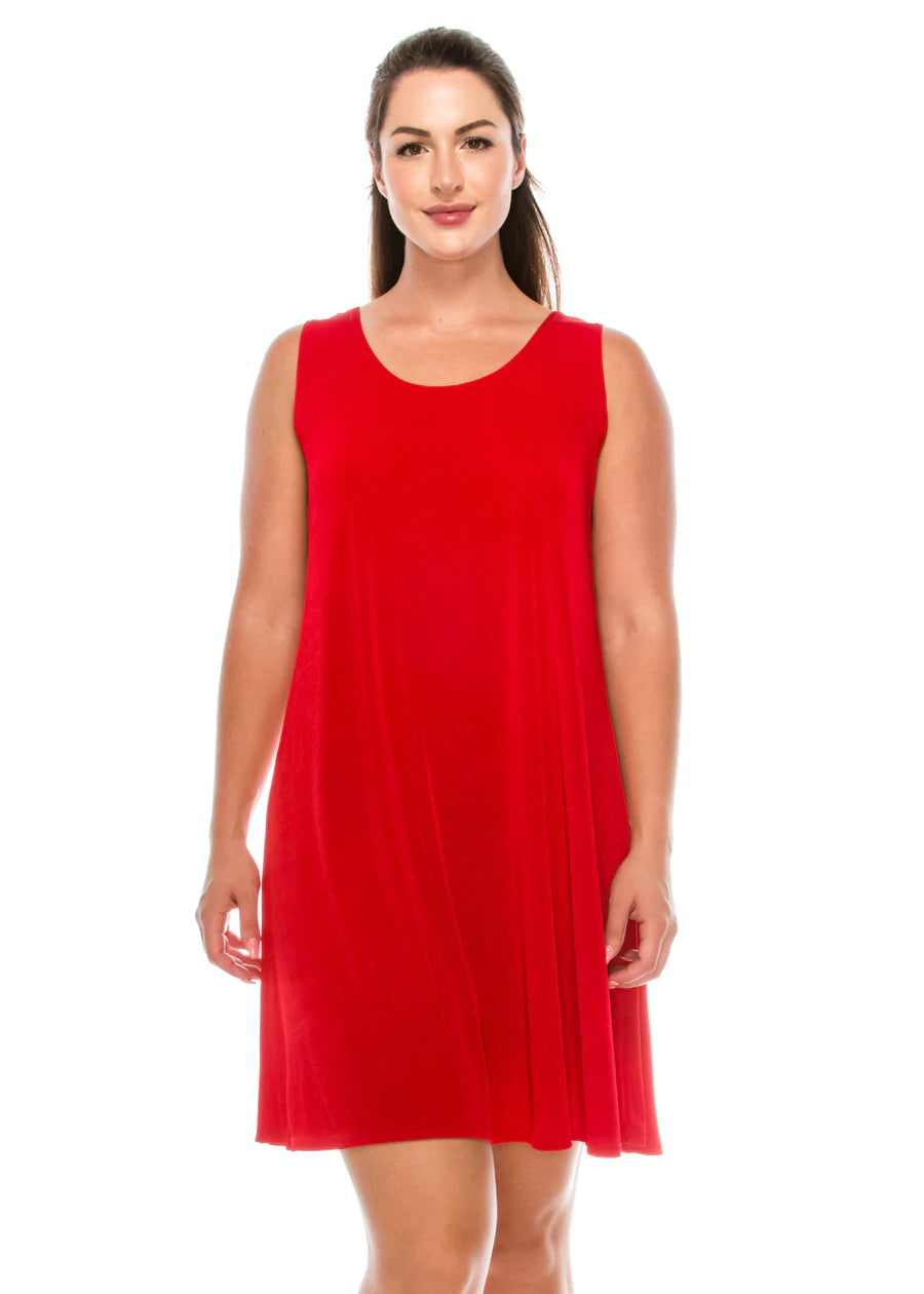 019- JoStar Slinky Sleeveless Short Dress- Red
