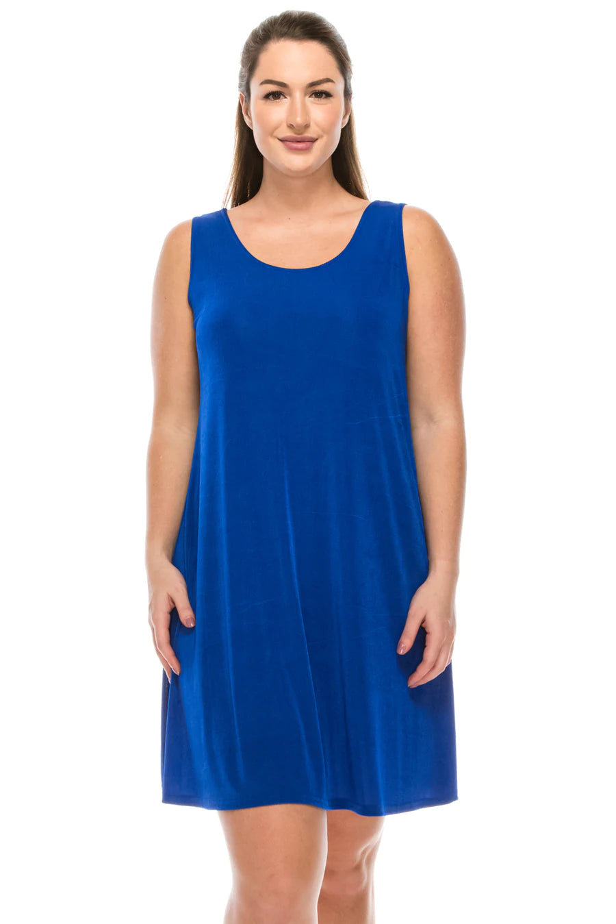 019- JoStar Slinky Sleeveless Short Dress- Royal