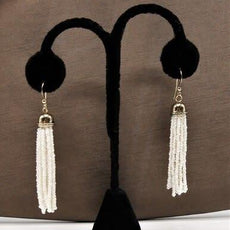 E019- White Tassel Drop